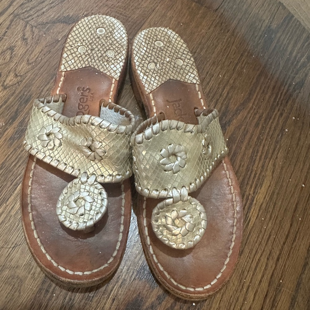Jack Rogers metallic gold sandals